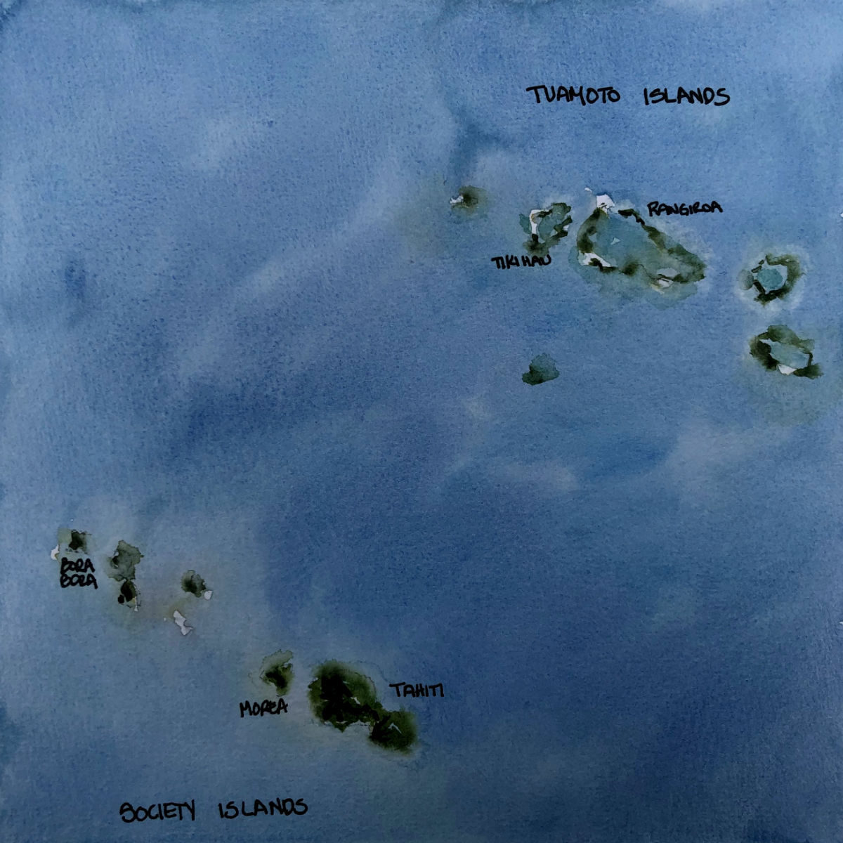 Swimming and Painting in French Polynesia