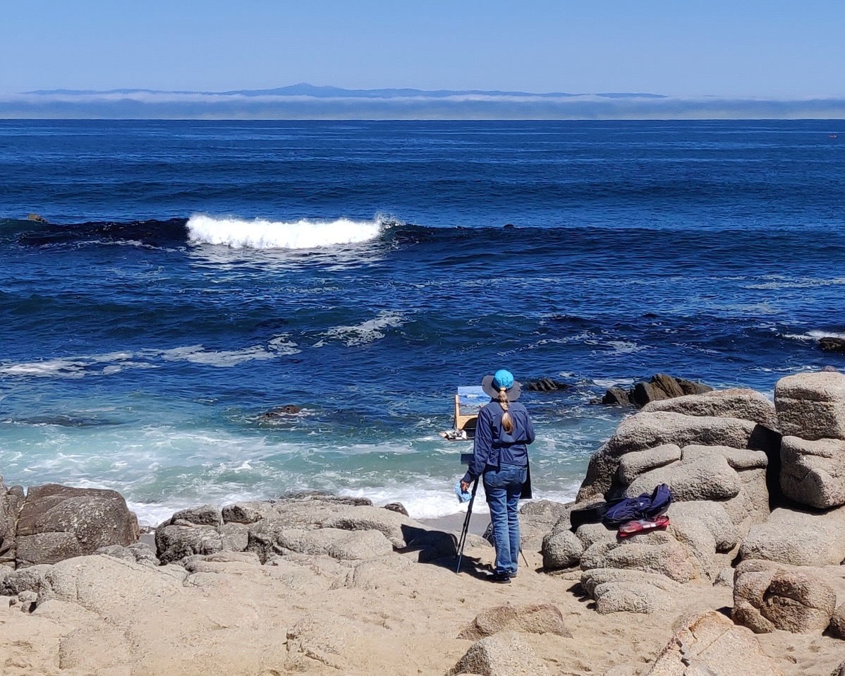 Painting the incoming waves